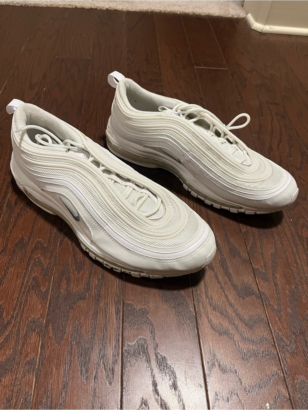 Nike Men’s Air Max 97 Sneakers — Off-White/White-Size 13